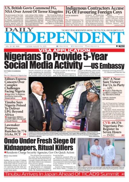 Top Stories For Today (19/08/25) – Independent Newspaper Nigeria