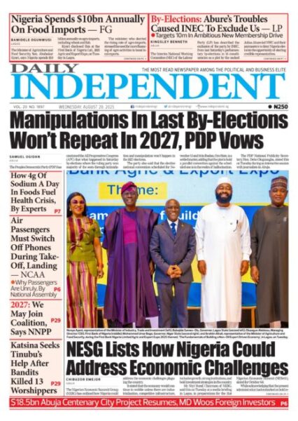 Top Stories For Today (20/08/25) – Independent Newspaper Nigeria