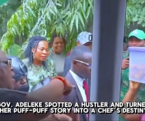 Osun Governor Adeleke Stuns Puff Puff Seller with Cash, Government House Job