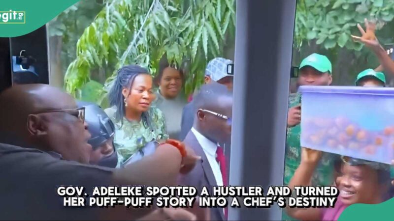 Osun Governor Adeleke Stuns Puff Puff Seller with Cash, Government House Job