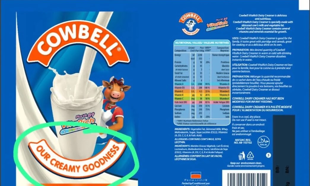 NAFDAC warns Nigerians of counterfeit Cowbell ‘Our Milk’ sachets in circulatio