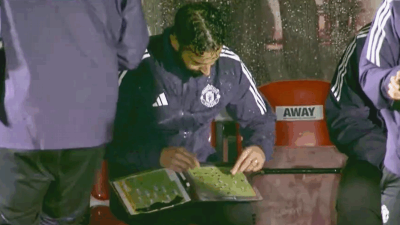 Instant meme! Man Utd boss Amorim’s tactics board at Grimsby