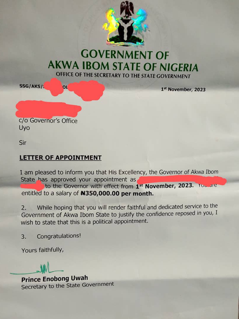 EXCLUSIVE: Akwa Ibom Governor Eno Accused Of Deducting ‘15% Compulsory Tithe’ From Political Appointees Who Earn Around N450,000 Monthly