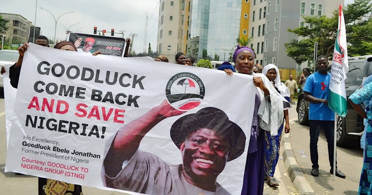‘Goodluck come back and save Nigeria’ march breaks out in Abuja
