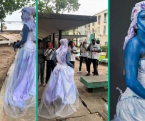 Daring Lady Rocks ‘Corpse Bride’ Outfit for UNILAG Costume Day, Grabs People’s Attention on Campus