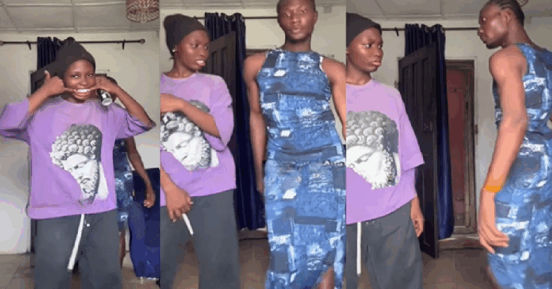 Lady shares surprising moment her brLady’s brother pulls a reverse on her, showing up wearing her clothes while she made content wearing his (WATCH)other showed up wearing her dress while creating content with his clothes.