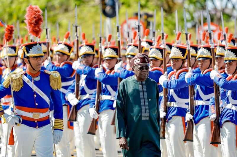 Tinubu Receives Full Military Honours In Brazil