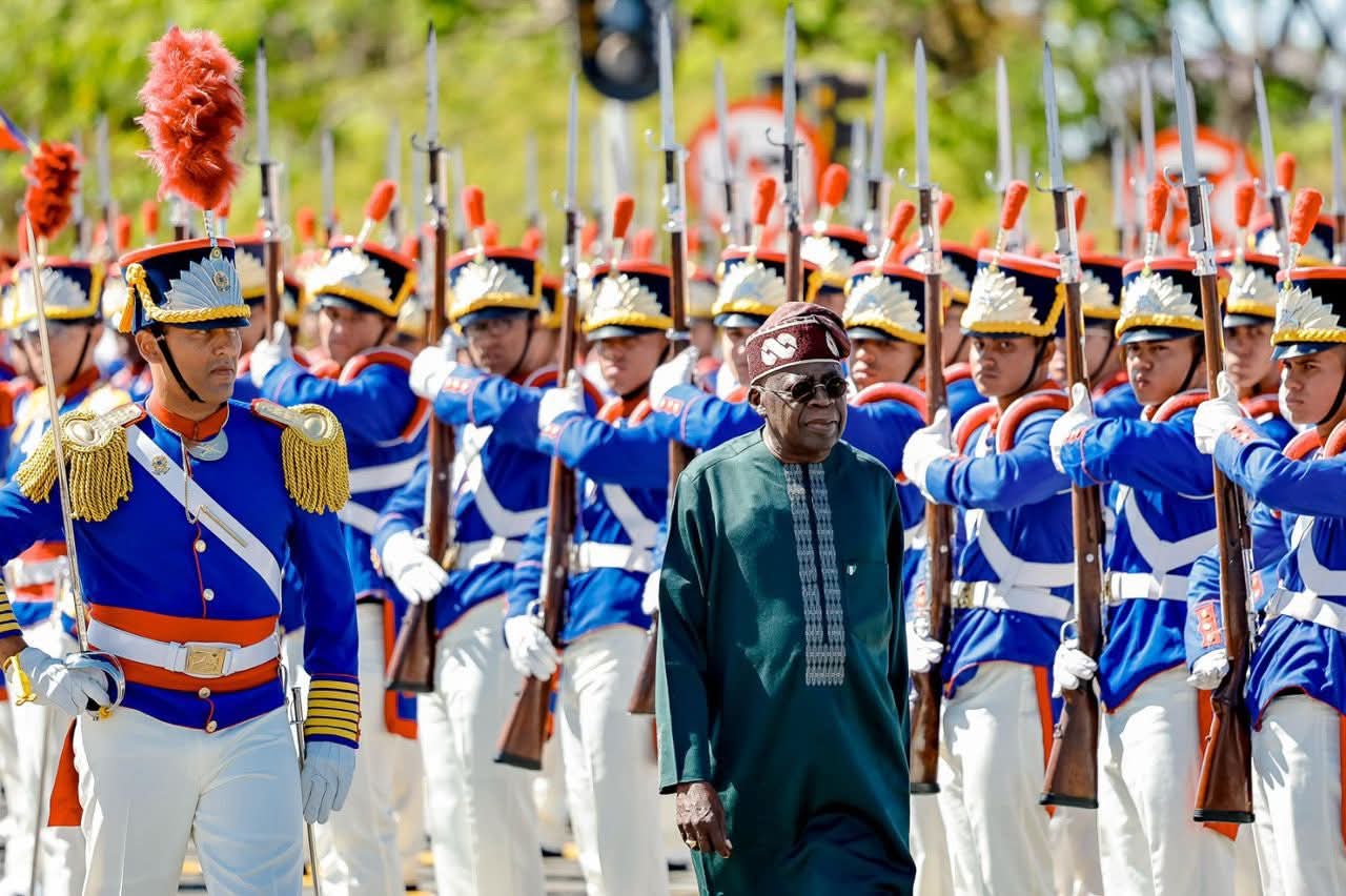 Tinubu Receives Full Military Honours In Brazil