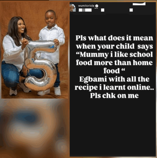 “After all the recipes I learnt online, my child still says he prefers school food to home food” – Actress Wumi Toriola laments
