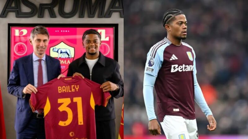 Leon Bailey joins Roma on loan from Aston Villa