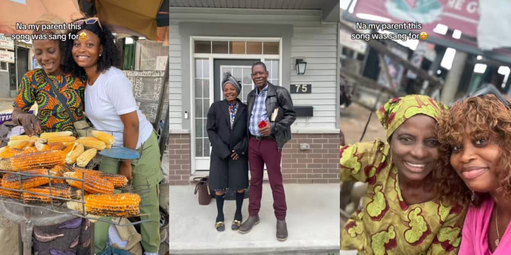 Lady takes parents to Canada after long struggles in Nigeria