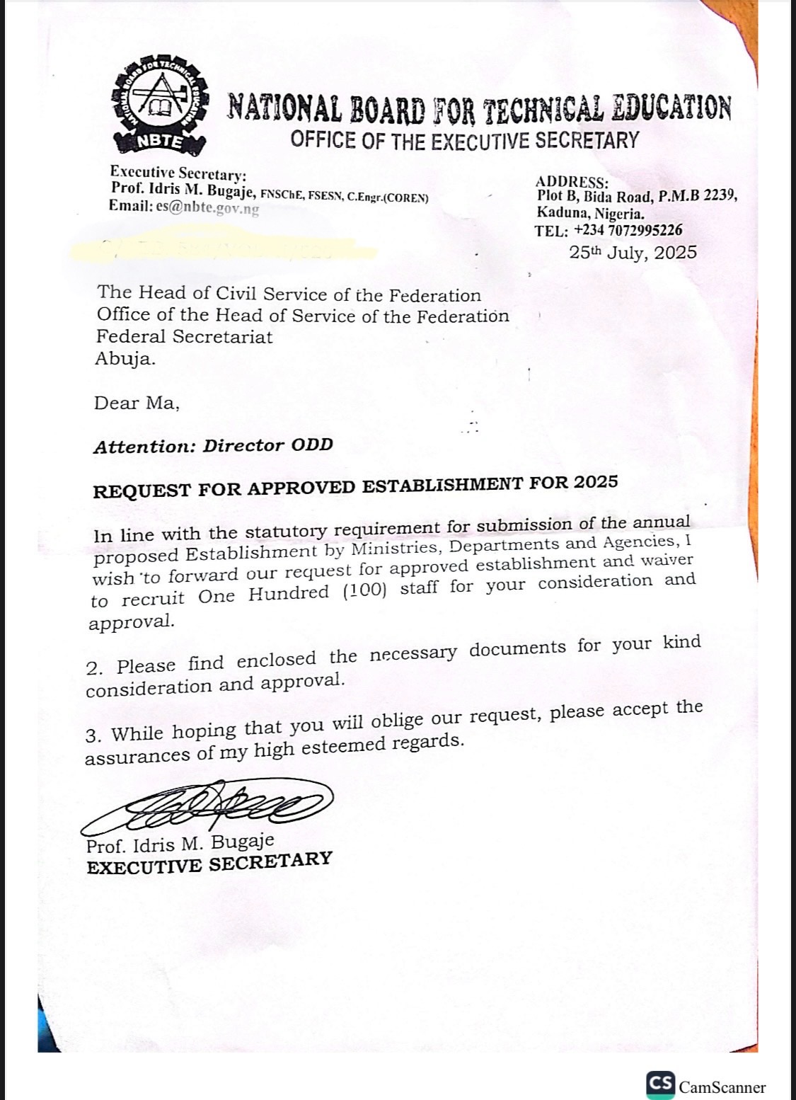 EXCLUSIVE: Fraud, Job Racketeering Scandal Rocks Nigeria’s Technical Education Board As Staff Accuse Bugaje Of Flouting Service Rules