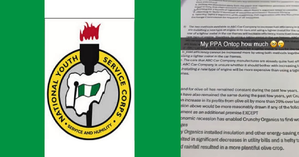 “She sent it to the group for possible help” – Corps member shares impromptu exam given to a friend at her PPA.