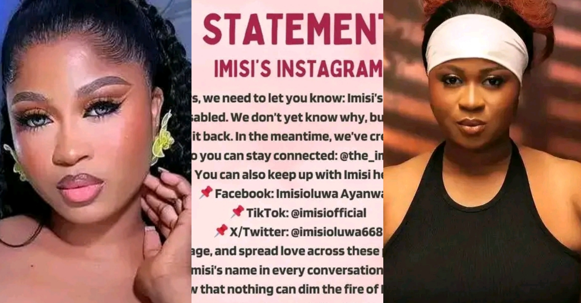 BBNaija S10; Imisi’s Instagram account with over 100k followers disabled