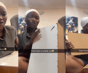 “Act 1 scene 2…, action” – Netizens m0ck woman for fak!ng discovery of paper in her savings box (WATCH)