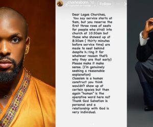 Actor Charles Born calls out Lagos churches over allǝged classism (IMAGES)