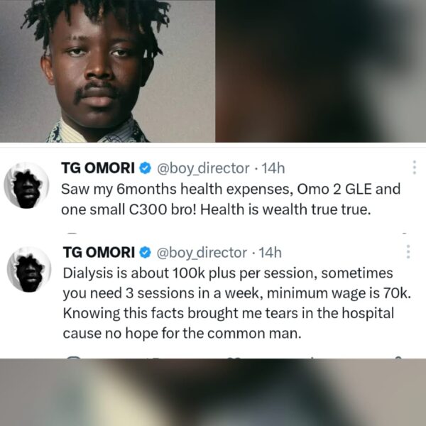 “Health is wealth true true” – Video director, TG Omori laments over Nigeria’s expensive healthcare system