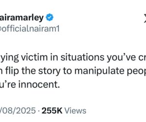 Stop playing victim in situations you’ve created and then flip the story to manipulate people to think you’re innocent- Naira Marley tells an unnamed person