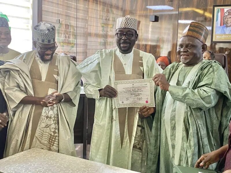 INEC Presents Certificates Of Return To Senators-Elect, Reps-Elect After By-Elections
