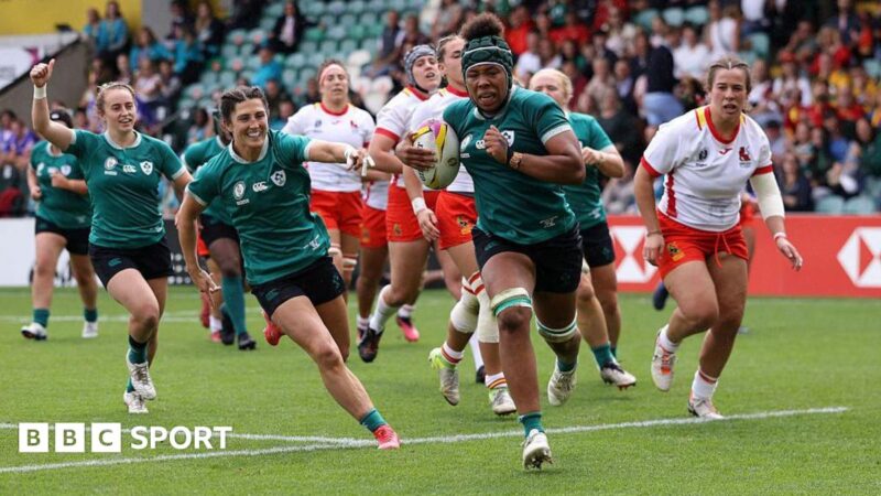Ireland 43-27 Spain: Irish win high-scoring Pool C contest to make Women’s World Cup quarter-finals