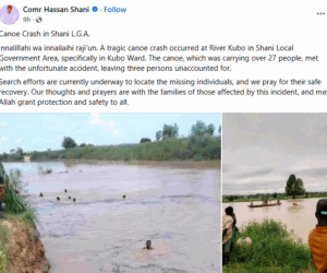 Three d3ad, 17 rescued as boat capsizes in Borno