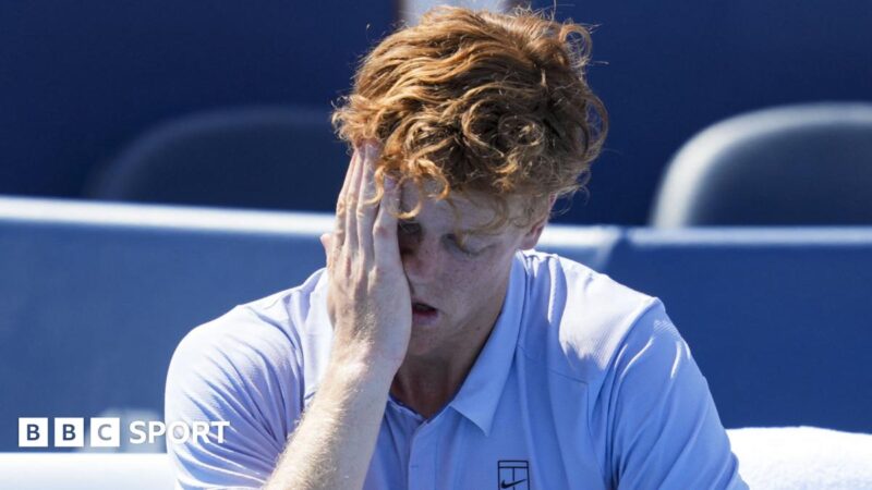 Cincinnati Open: Jannik Sinner retires from Carlos Alcaraz final with injury six days before US Open begins