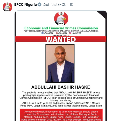 EFCC declares Atiku’s Son-in-law wanted over alleged money laundering