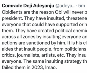 Obidients are the reason Obi will never be president