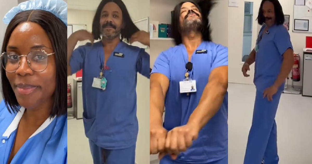 Nurse shares moment she took off her wig at work and her male colleague who found it slays in her wig.