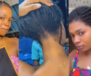 Lady reveals how her hair grew after keeping the same hairstyle for sixteen weeks (VIDEO)