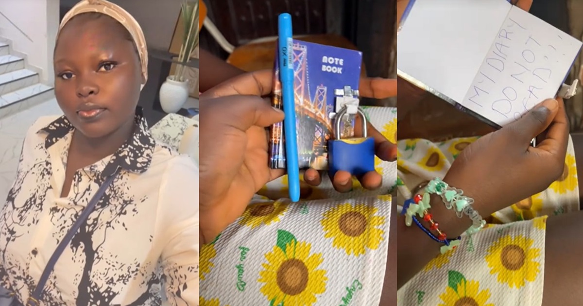 Lady shares hilarious moment she came across her little sister’s pin-sized diary locked with a padlock.