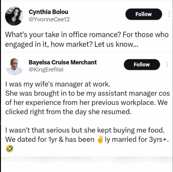 Man shares how office romance with his assistant turned into marriage