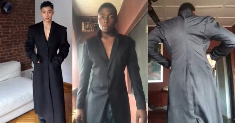 “What i ordered for my graduation” – man shares unexpected outcome after ordering a custom maxi coat for his graduation (VIDEO)