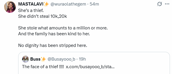 Mixed reactions as Nigerian woman posts photo of her housekeeper who allegedly stole her wigs