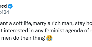 I want to marry a rich man. I’m not interested in feminist agenda of 50/50 bills