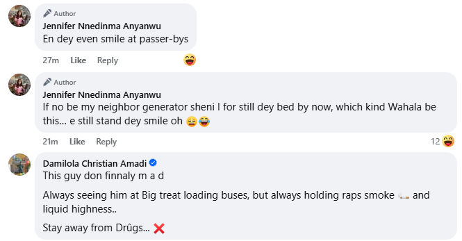 Nigerian woman shares photo of a ân@k3d mad manâ standing in front of her shop
