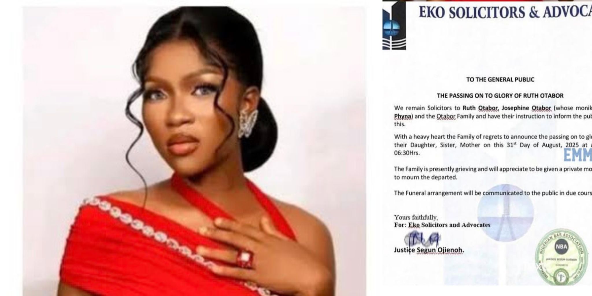BREAKING: Family Of BBNaija’s Phyna Announces Passing Of Sister Ruth Otabor After Dangote Truck Accident