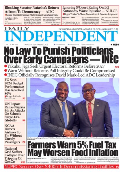 Top Stories For Today (11/09/25) – Independent Newspaper Nigeria
