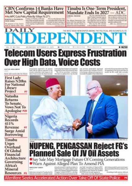 Top Stories For Today (24/09/25) – Independent Newspaper Nigeria
