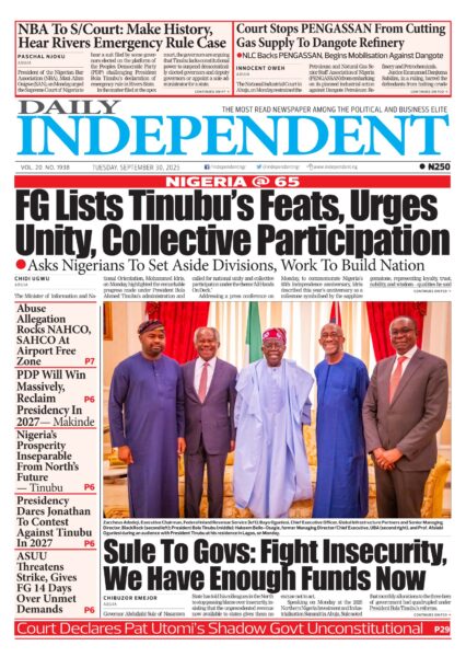 Top Stories For Today (30/09/25) – Independent Newspaper Nigeria