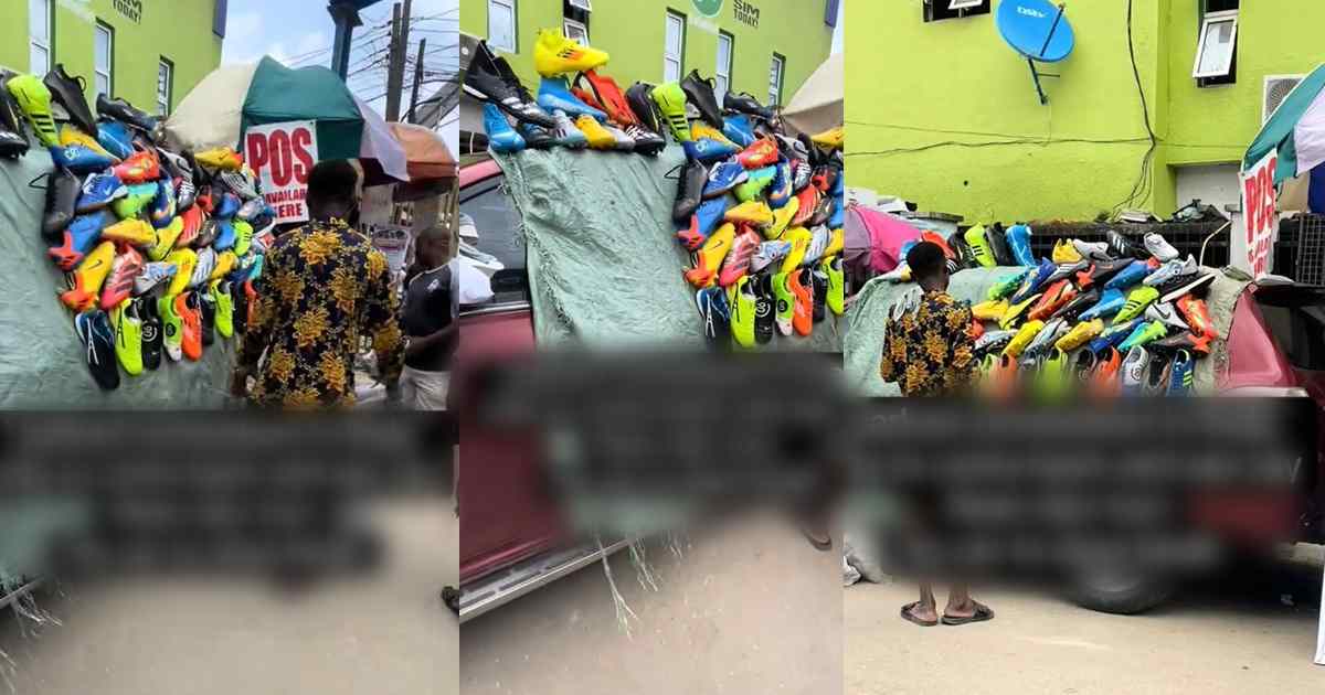 “The hustle in this Lagos no be small” – Man stúnned after a trader turned his parked car into a shop in Computer Village, Ikeja (WATCH)