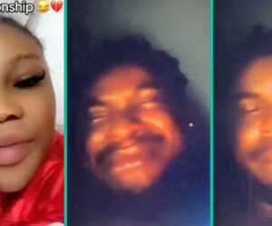 Watch trending video as lady captures her man crying uncontrollably over break up