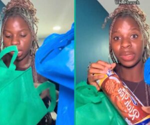 Nigerian Lady Schooling Abroad Shows off Various Gifts UK Church Gave Her as First-Timer, Many React