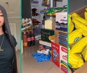 Lady Overjoyed as Boyfriend Arrives Her School With Loads of Gifts: “He Makes Life Enjoyable”