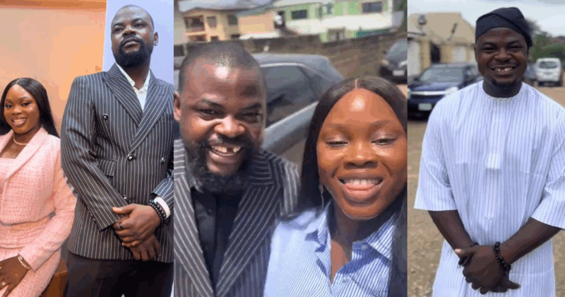 “His face feels n@ked” – Woman convinces her husband to change his look by shaving off his beard (VIDEO)