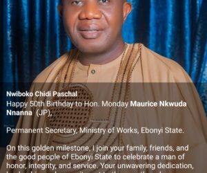 EXCLUSIVE: Ebonyi Works Ministry Awards N3.3Billion Road Contract To Firm Owned By Own Permanent Secretary, Nkwuda Monday