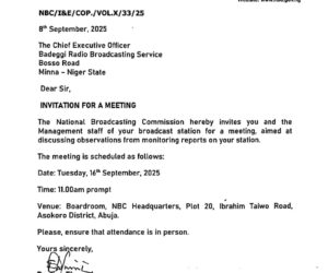 BREAKING: Nigerian Broadcasting Commission Summons Private Radio ‘Badeggi FM’ To Abuja Amid Face-Off With Niger Government
