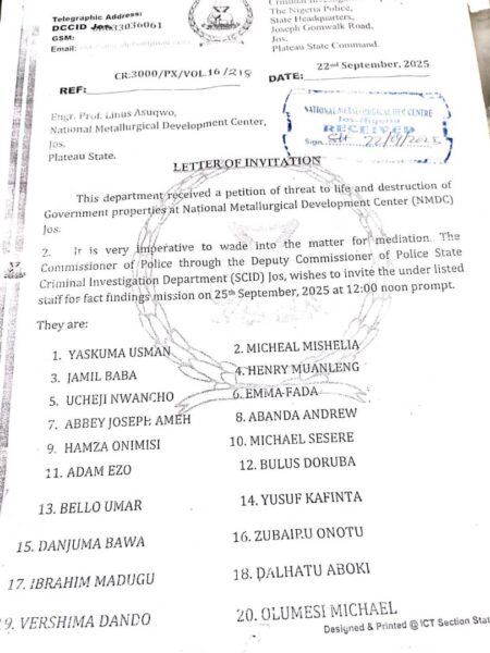BREAKING: Nigerian Police Summon 49 Metallurgical Agency Workers Over Social Media Posts On Newspaper Corruption Exposé, Alleged Threats