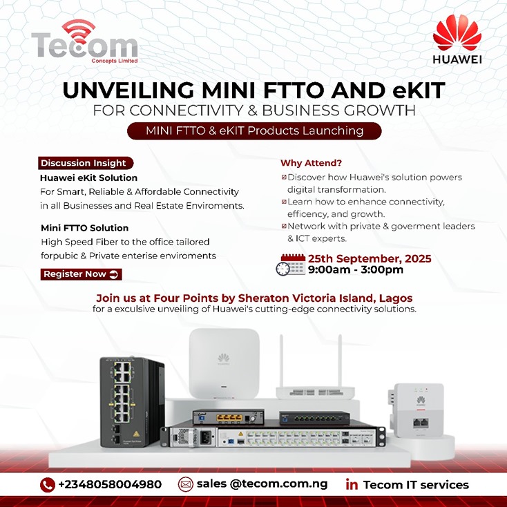 Tecom and Huawei to Host MiniFTTO Solutions Launch Event in Lagos