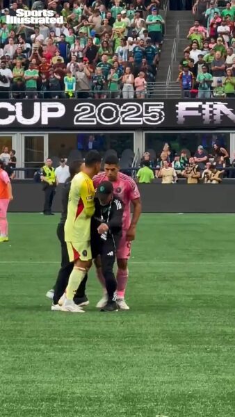 Former Liverpool star, Luis Suarez caught on camera spitting on rival coach after Inter Miami cup final loss (Video)